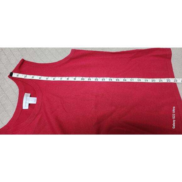 Christopher & Banks Womens Knit Sleeveless tank top red Cotton Blend Size Small - Picture 11 of 11
